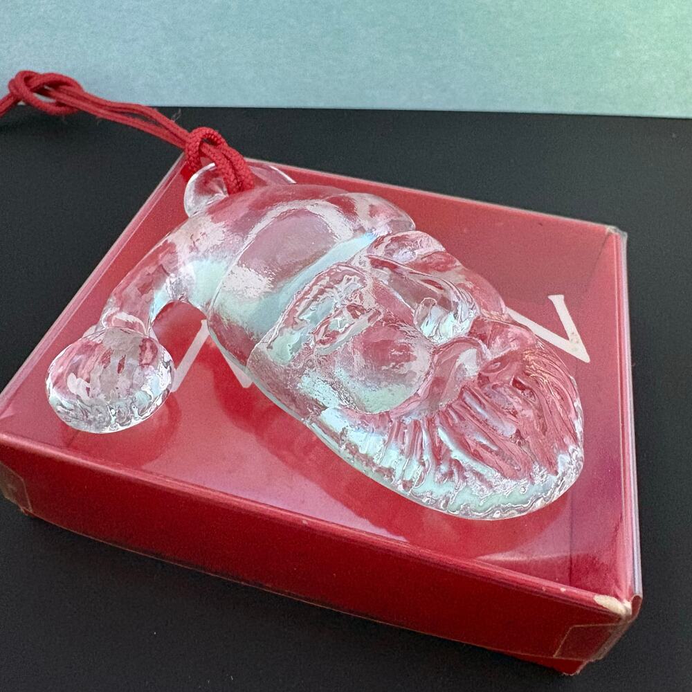 Vintage Boda Sweden Glass Santa Ornament Crystal Holiday Decor